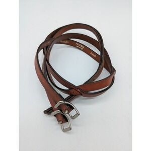 Fossil Double Wrap Skinny Leather Belt Small Womens Boho Coastal Cowgirl 2843